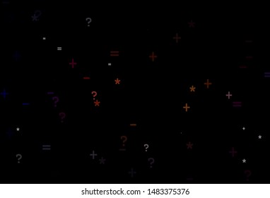 Dark Red vector template with math simbols. Modern geometrical illustration with numerals. Pattern for ad, booklets, leaflets of education.