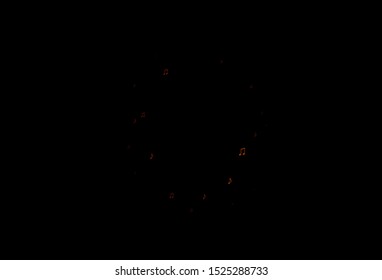 Dark Red vector template with musical symbols. Shining illustration of colorful gradient music notes. Pattern for school ad, booklets.