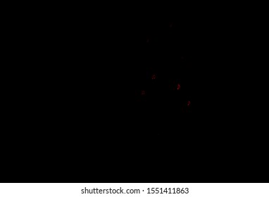 Dark Red vector template with musical symbols. Decorative design in abstract style with music shapes. Pattern for festival leaflets.
