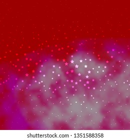 Dark Red vector template with neon stars. Colorful illustration in abstract style with gradient stars. Design for your business promotion.