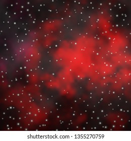 Dark Red vector template with neon stars. Blur decorative design in simple style with stars. Design for your business promotion.