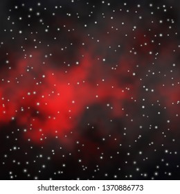 Dark Red vector template with neon stars. Shining colorful illustration with small and big stars. Pattern for websites, landing pages.
