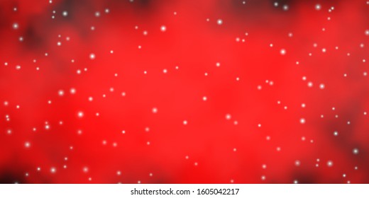 Dark Red vector template with neon stars. Blur decorative design in simple style with stars. Design for your business promotion.