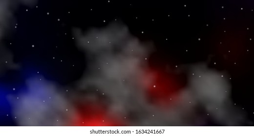 Dark Red vector template with neon stars. Decorative illustration with stars on abstract template. Theme for cell phones.