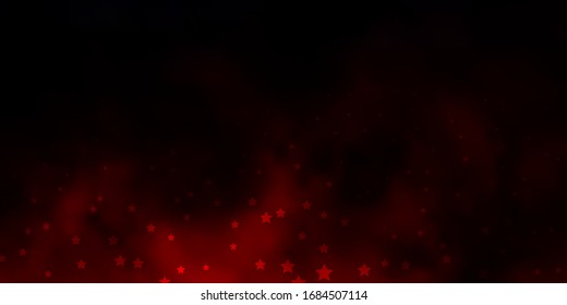 Dark Red vector template with neon stars. Modern geometric abstract illustration with stars. Design for your business promotion.