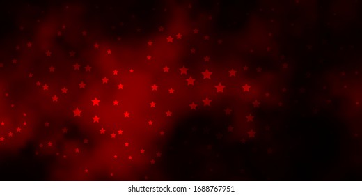 Dark Red vector template with neon stars. Modern geometric abstract illustration with stars. Design for your business promotion.