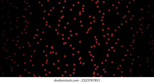 Dunkelrote Vektorvorlage mit Neonstern. Farbige Illustration mit kleinen und großen Sternen. Thema für Handys.
