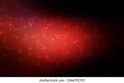 Dark Red vector template with organic peppers. peppers on blurred abstract background with colorful gradient. Template for meal cooking in kitchen.