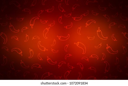 Dark Red vector template with organic peppers. Blurred decorative design of peppers in doodle style. Pattern for menu of cafes, bars, restaurants.