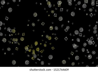 Dark Red vector template with organic meal. Beautiful colorful illustration with food in doodle style. Pattern for ads of breakfast, lunch, dinner.