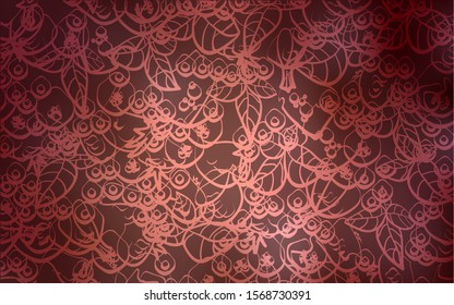 Dark Red vector template with organic meal. Blurred decorative design of snacks in doodle style. Pattern for ads of breakfast, lunch, dinner.