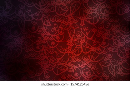 Dark Red vector template with organic meal. Beautiful colored illustration with food in doodle style. Pattern for ads of breakfast, lunch, dinner.