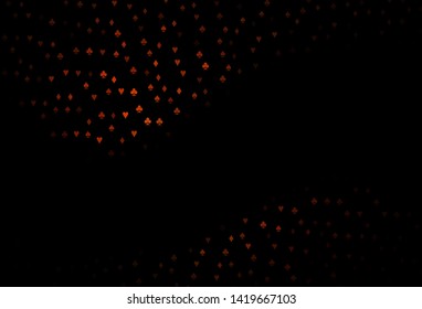 Dark Red vector template with poker symbols. Glitter abstract sketch with isolated symbols of playing cards. Pattern for ads of parties, events in Vegas.