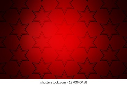 Dark Red vector template with sky stars. Modern geometrical abstract illustration with stars. Pattern for wrapping gifts.