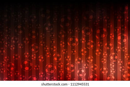 Dark Red vector template with soccer symbols. Glitteral colorful illustration with abstract soccer balls. Pattern for promotion of soccer games.