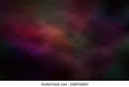 Dark Red vector template with space stars. Shining colored illustration with bright astronomical stars. Smart design for your business advert.