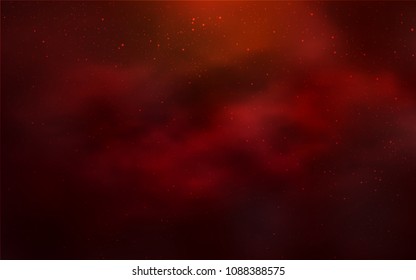 Dark Red vector template with space stars. Space stars on blurred abstract background with gradient. Best design for your ad, poster, banner.