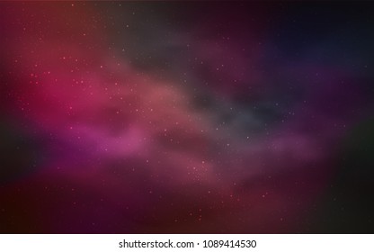 Dark Red vector template with space stars. Shining illustration with sky stars on abstract template. Pattern for astronomy websites.