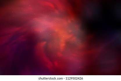 Dark Red vector template with space stars. Blurred decorative design in simple style with galaxy stars. Pattern for futuristic ad, booklets.