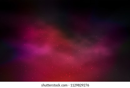 Dark Red vector template with space stars. Shining colored illustration with bright astronomical stars. Smart design for your business advert.
