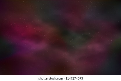 Dark Red vector template with space stars. Blurred decorative design in simple style with galaxy stars. Pattern for astronomy websites.