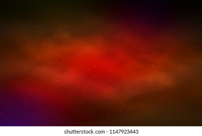 Dark Red vector template with space stars. Space stars on blurred abstract background with gradient. Smart design for your business advert.