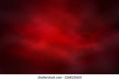 Dark Red vector template with space stars. Glitter abstract illustration with colorful cosmic stars. Pattern for futuristic ad, booklets.
