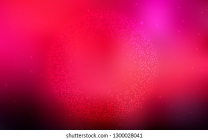 Dark Red vector template with space stars. Glitter abstract illustration with colorful cosmic stars. Pattern for futuristic ad, booklets.