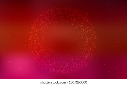 Dark Red vector template with space stars. Space stars on blurred abstract background with gradient. Pattern for futuristic ad, booklets.