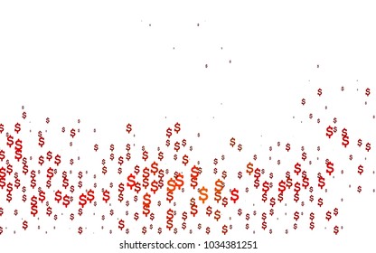 Dark Red vector template with US currency. Shining colored illustration with dollar signs, USD. The pattern can be used for financial, investment websites.
