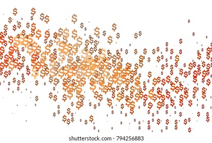 Dark Red vector template with US currency. Shining illustration with signs of dollars on abstract template. The pattern can be used for financial, investment websites.