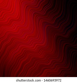 Dark Red vector template with wry lines. A shining illustration, which consists of curved lines. Abstract style for your business design.
