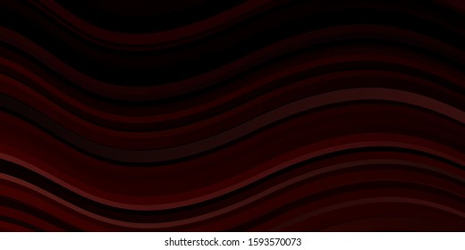 Dark Red vector template with wry lines. Colorful illustration with curved lines. Pattern for busines booklets, leaflets