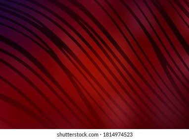 Dark Red vector template with wry lines. Modern gradient abstract illustration with bandy lines. Abstract design for your web site.