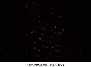 Dark Red vector texture with ABC characters. Shining colorful illustration with isolated letters. Template for lettering, typography.