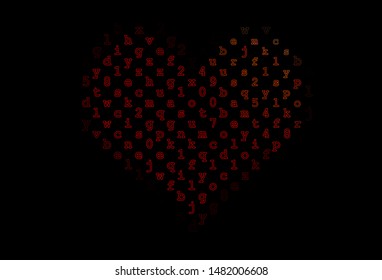 Dark Red vector texture with ABC characters. Blurred design in simple style with signs of alphabet. Template can be used as a background for ads of typography.