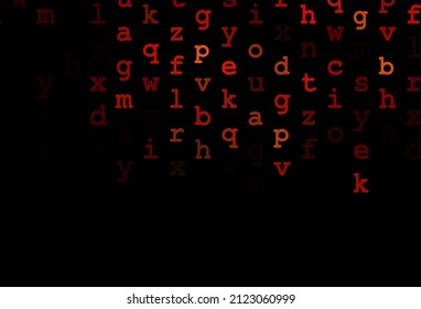 Dark red vector texture with ABC characters. Modern geometrical illustration with ABC english symbols. The pattern can be used for ad, booklets, leaflets of education.