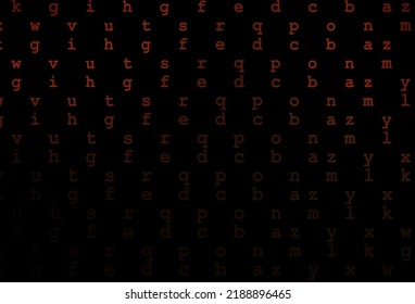 Dark red vector texture with ABC characters. Shining colorful illustration with isolated letters. The pattern can be used as ads, poster, banner for books.