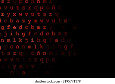 Dark red vector texture with ABC characters. Colored alphabet signs with gradient on white background. The pattern can be used for school, grammar websites.