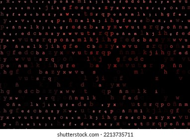 Dark red vector texture with ABC characters. Shining colorful illustration with isolated letters. The pattern can be used for ad, booklets, leaflets of education.