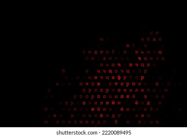 Dark red vector texture with ABC characters. Blurred design in simple style with signs of alphabet. Smart design for your business advert of university.