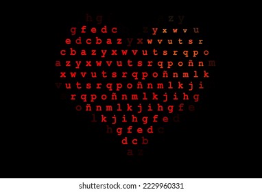 Dark red vector texture with ABC characters. Colored alphabet signs with gradient on white background. The pattern can be used as ads, poster, banner for books.