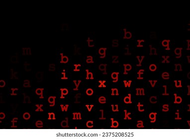 Dark red vector texture with ABC characters. Modern geometrical illustration with ABC english symbols. The pattern can be used for ad, booklets, leaflets of education.