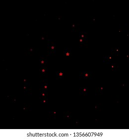 Dark Red vector texture with beautiful stars. Decorative illustration with stars on abstract template. Theme for cell phones.