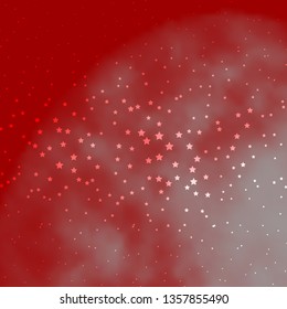 Dark Red vector texture with beautiful stars. Blur decorative design in simple style with stars. Pattern for new year ad, booklets.