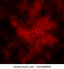 Dark Red vector texture with beautiful stars. Shining colorful illustration with small and big stars. Design for your business promotion.