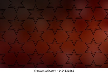 Dark Red vector texture with beautiful stars. Shining colored illustration with stars. Template for sell phone backgrounds.