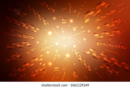 Dark Red vector texture with birthday confetti. Beautiful colored illustration with ribbon in celebration style. The pattern can be used for birthday gifts, congratulations.