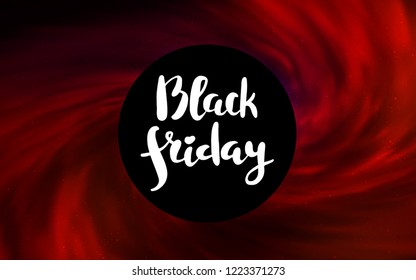 Dark Red vector texture with a black hole, galaxy. Illustration with colorful milky way stars and a black hole. Backdrop for Black Friday promotions.