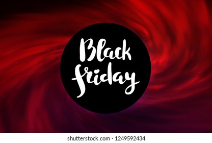 Dark Red vector texture with a black hole, galaxy. Gradient colorful illustration with a black hole, stars. Pattern for posters, banners of sales.
